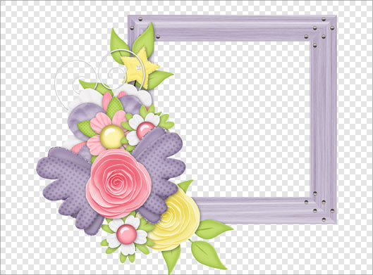 فایل png قاب و فریم ساده با طرح گل