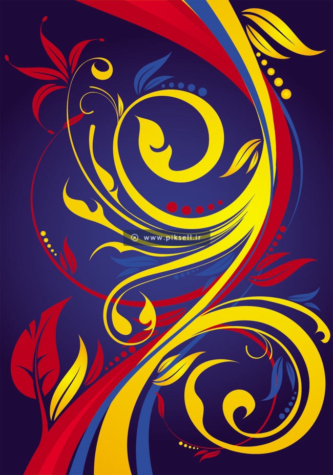 وکتور بکگراند با طرح گل های در هم پیچ یا swirl