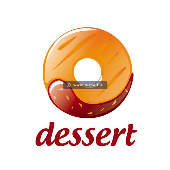 وکتور لوگو با طرح دونات و شیرینی دایره ای