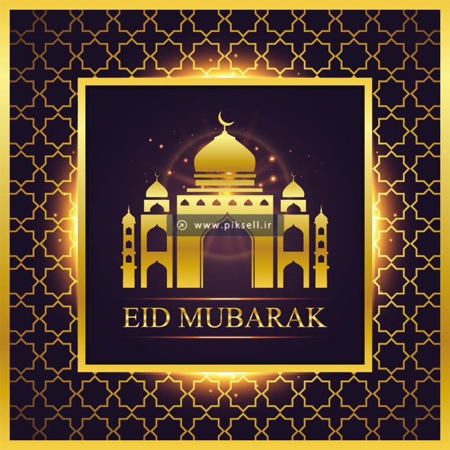 وکتور لایه باز با طرح ماه رمضان و مسجد