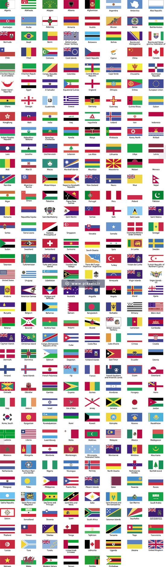 عکس پرچم کشور های مختلف