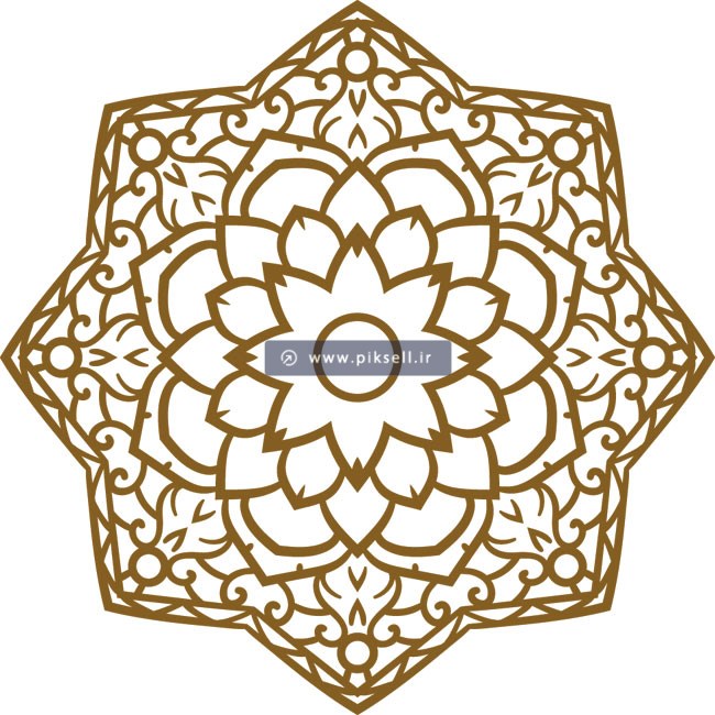 وکتور طرح چند ضلعی ماندلا بصورت تذهیبی
