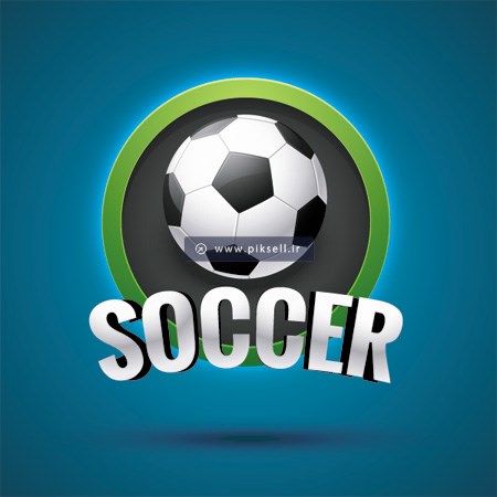 وکتور بنر با طرح توپ فوتبال یا soccer