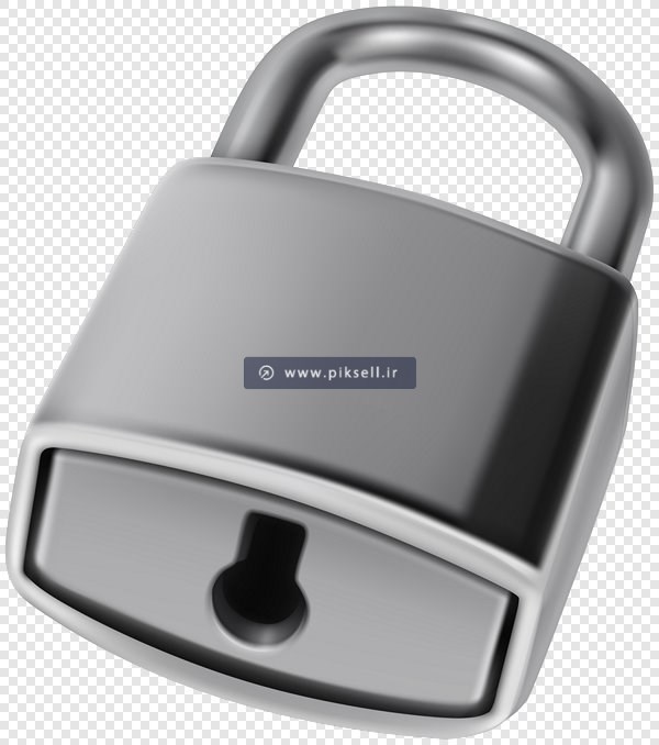 فایل png قفل فلزی سه بعدی بصورت دوربری شده