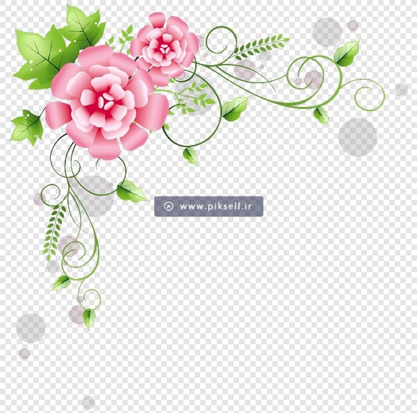 فایل png دوربری شده گل تزئینی گوشه ای