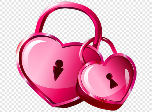دانلود فایل png قفل های قلبی شکل بصورت دوربری شده