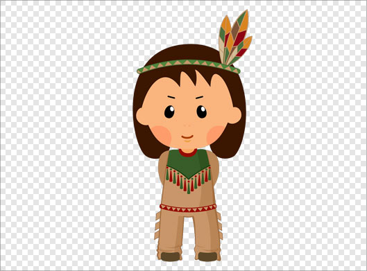 فایل دوربری شده کاراکتر کارتونی دختر سرخپوست