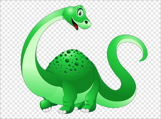 فایل png دوربری شده دایناسور سبز بصورت کارتونی