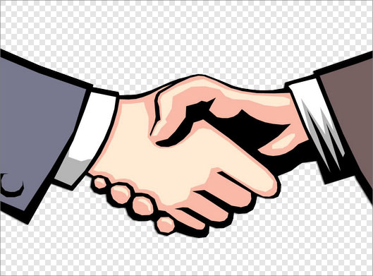 فایل دوربری شده با طرح دست دادن و همکاری با پسوند png