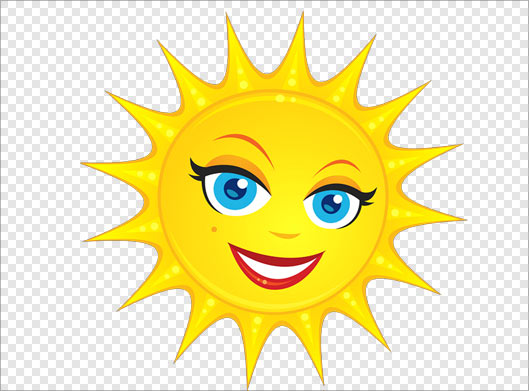 فایل دوربری شده خورشید تابان زرد با پسوند png