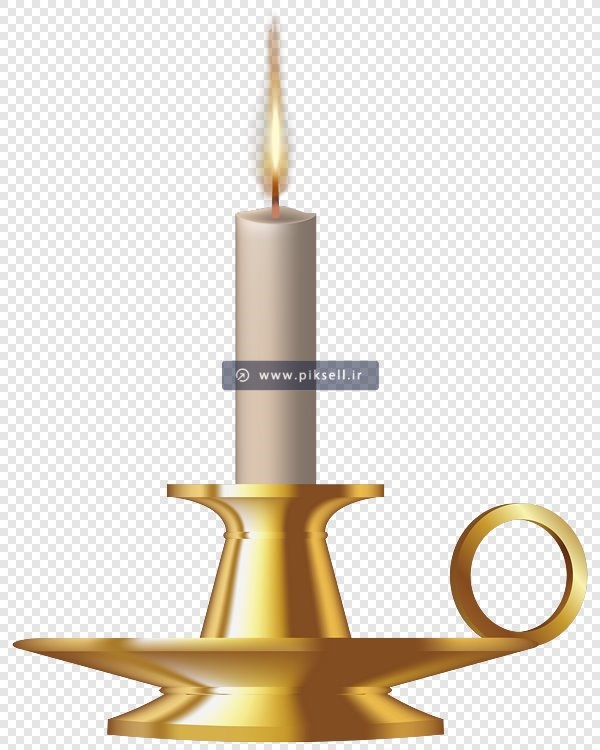 فایل PNG دوربری شده شمع و جا شمعی طلایی