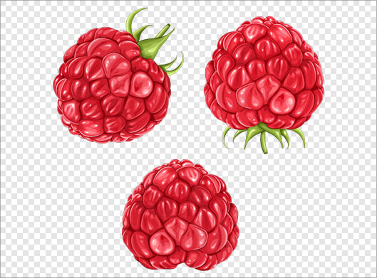 فایل png تمشک های قرمز بصورت دوربری شده