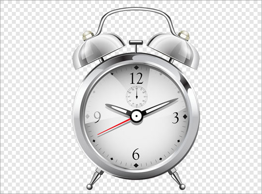 فایل دوربری شده ساعت نقره ای عقربه دار با پسوند png