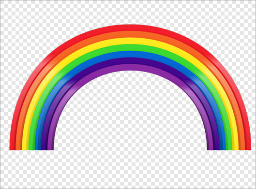 فایل png دوربری شده رنگین کمان نیم دایره ای
