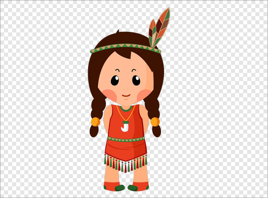 دانلود کاراکتر کارتونی دختر سرخپوست با فرمت png