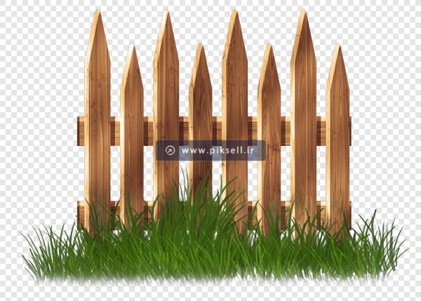 فایل دوربری شده با طرح نرده های چوبی و چمن