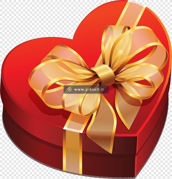 فایل دوربری شده و ترانسپرنت جعبه کادوی قلبی شکل