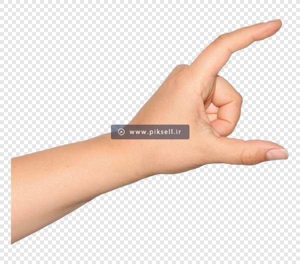 فایل دوربری شده دست در حال نمایش اندازه با پسوند png