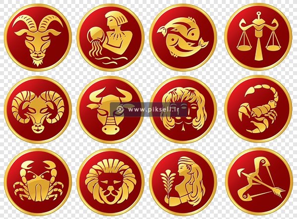 فایل png مجموعه آیکون های دایره ای المان های ستاره و نجوم زودیاک