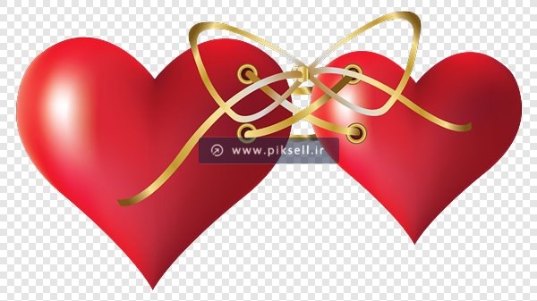 فایل png دوربری شده قلب های عاشق بند شده به یکدیگر