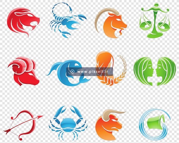 فایل دوربری شده مجموعه سمبل های اخترشناسی و زودیاک