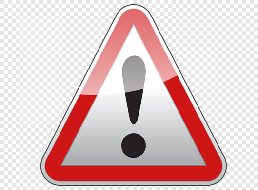 دانلود فایل PNG دوربری شده تابلو با علامت خطر