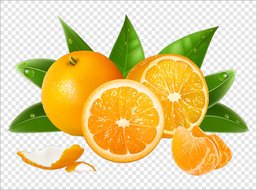 فایل png دوربری شده پرتقال های نارنجی بصورت ترانسپرنت