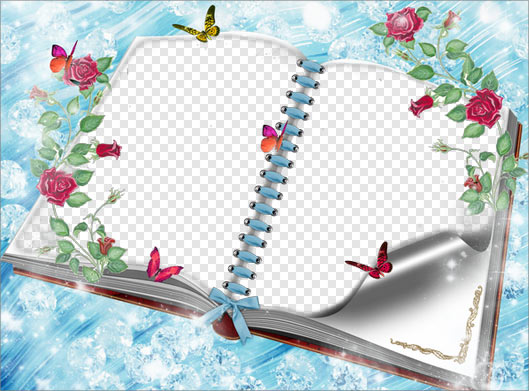 دانلود فایل png قاب با طرح کتاب باز