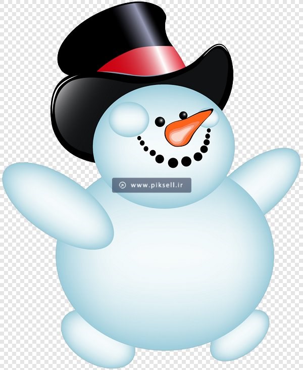 فایل png کاراکتر کارتونی آدم برفی کلاه دار