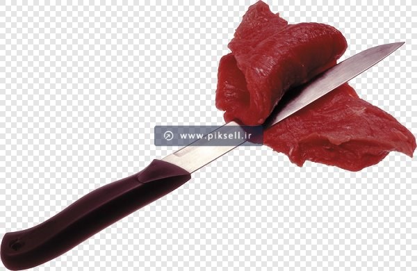 دانلود فایل png چاقوی تیز در حال برش گوشت