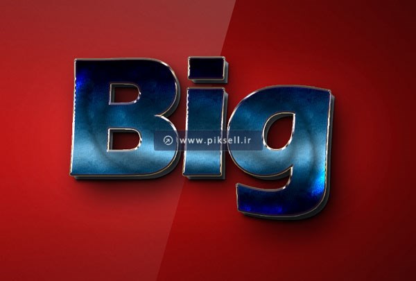فایل psd استایل متن سه بعدی براق با رنگ آبی