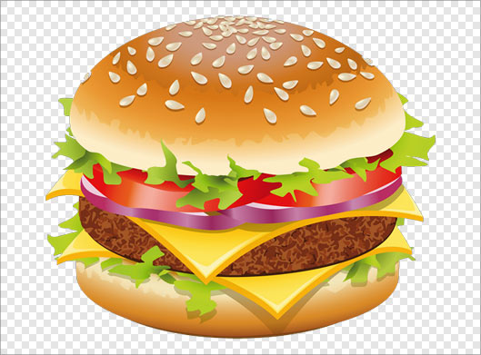 فایل png دوربری شده همبرگر بصورت ترانسپرنت