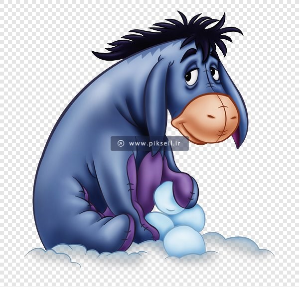 فایل PNG کاراکتر الاغ در کارتونی pooh بصورت دوربری شده