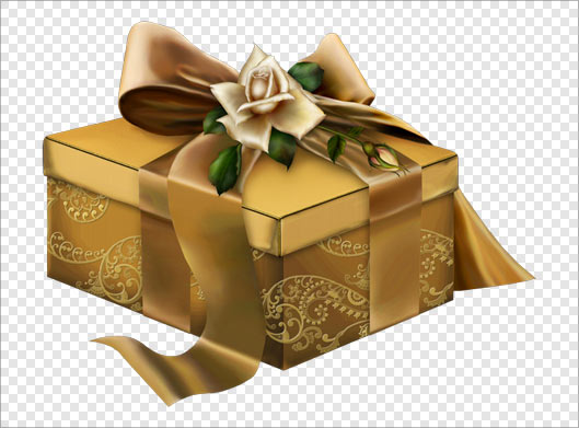 فایل دوربری شده png جعبه کادوی قهوه ای