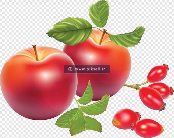 فایل دوربری شده سیب های قرمز و ذغال اخته