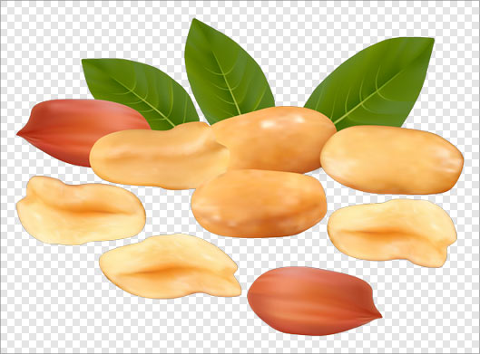 فایل دوربری شده بادام های زمینی خوشمزه با پسوند png