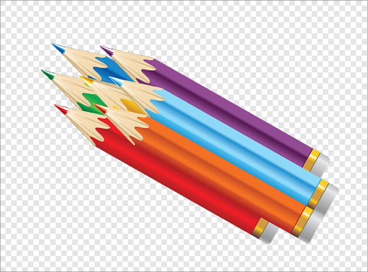 فایل دوربری شده و png مدادهای رنگی