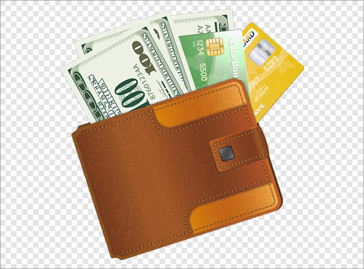 دانلود فایل png با طرح کیف چرمی پول