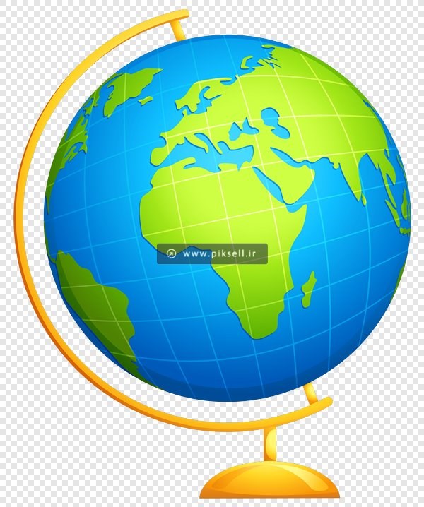 فایل png کره جغرافیایی بصورت دوربری شده