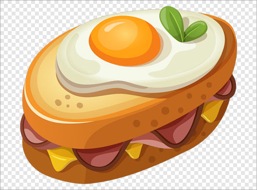 دانلود فایل png ساندویچ تخم مرغ و گوشت
