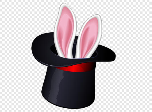 فایل png کلاه شعبده بازی و خرگوش بصورت دوربری شده