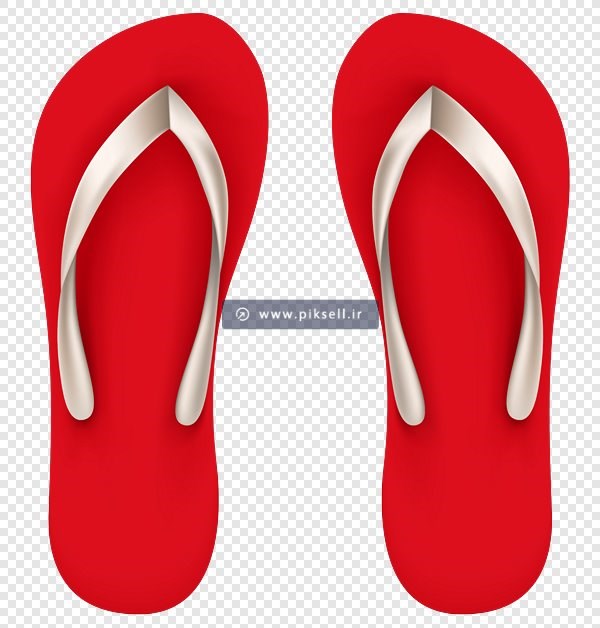 فایل png دمپایی انگشتی قرمز بصورت دوربری شده