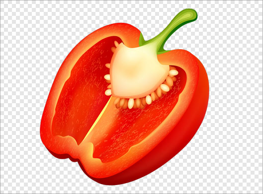 دانلود فایل png فلفل دلمه ای قرمز رنگ قاچ شده