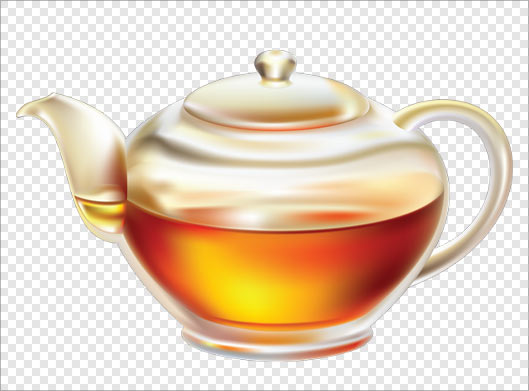 تصویر دوربری شده قوری چایی شیشه ای با فرمت png