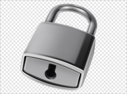 فایل png قفل فلزی سه بعدی بصورت دوربری شده