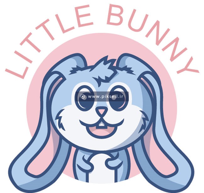 وکتور با طرح گرافیکی خرگوش کوچولوی آبی (Little Bunny)