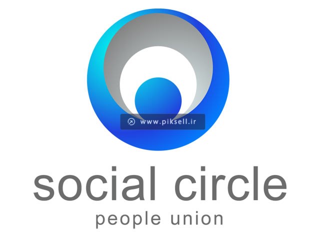 فایل وکتور لایه باز لوگو با مفهوم social cricle