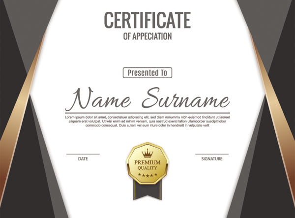 دانلود وکتور لایه باز طرح آماده گواهینامه یا certificate