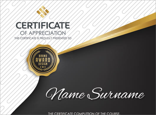 طرح اماده لایه باز گواهینامه یا certificate بصورت عمودی