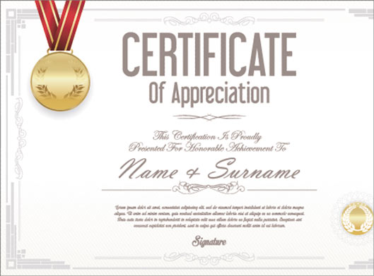 وکتور طرح لایه باز گواهینامه و certificate